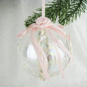 Christmas Ornament Set Of 2 , Vintage Glass Decoration, Holiday Tree Decor, Pink Estate Bauble