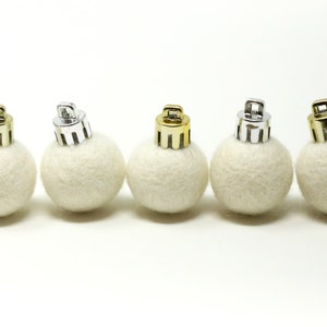 Felt Ball Ornament | Felt Ball | WHITE Mini Christmas Ornament