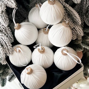 White Christmas 3.15ʼʼ balls 10pcs set white xmas Balls white Christmas ornaments white Xmas white tree Deco set